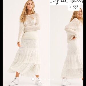 SALE New Free People Wilder Eyelet Midi/Maxi Skirt